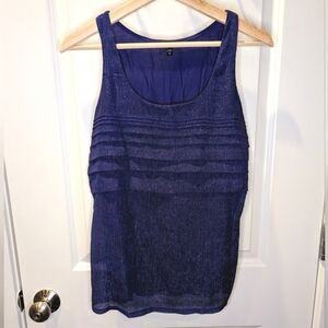 Express Purple Sleeveless Tiered Shimmer Top Size Small